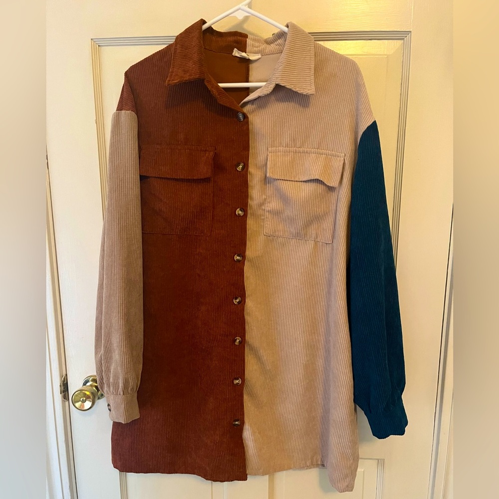Entro Color Block Shirt Dress